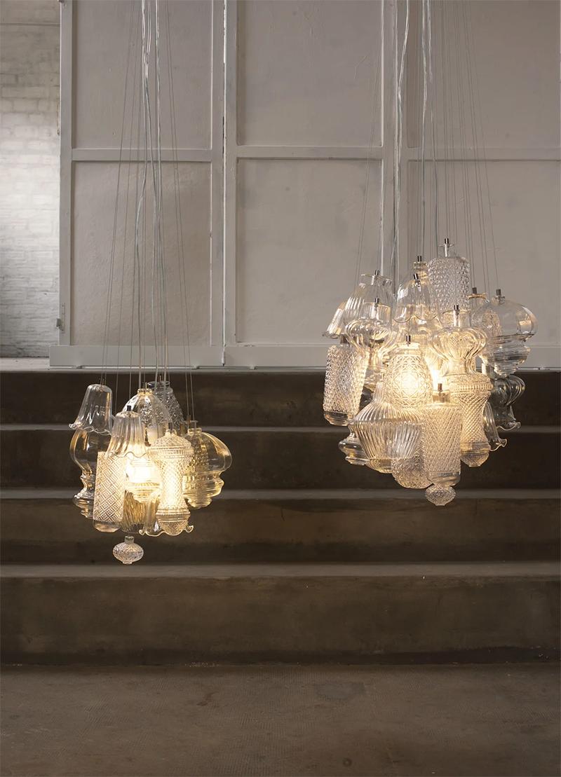 KARMAN lampe à suspension CERAUNAVOLTA forme "C"