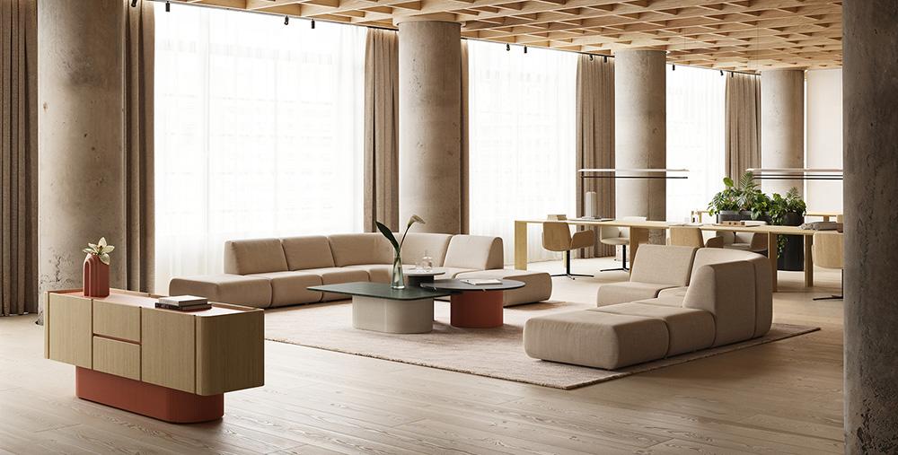 PUNT MOBLES sideboard furniture DUNE with 4 doors and 2 drawers