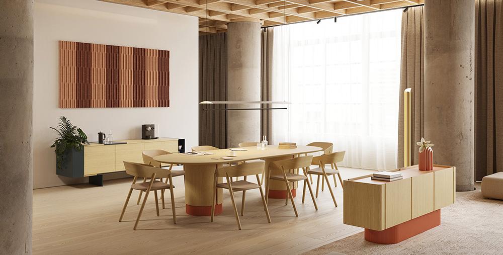 PUNT MOBLES buffet meuble DUNE avec 4 portes et 2 tiroirs