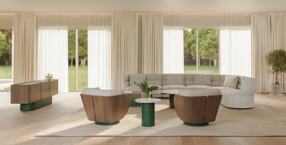 PUNT MOBLES sideboard furniture DUNE with 4 doors and 2 drawers