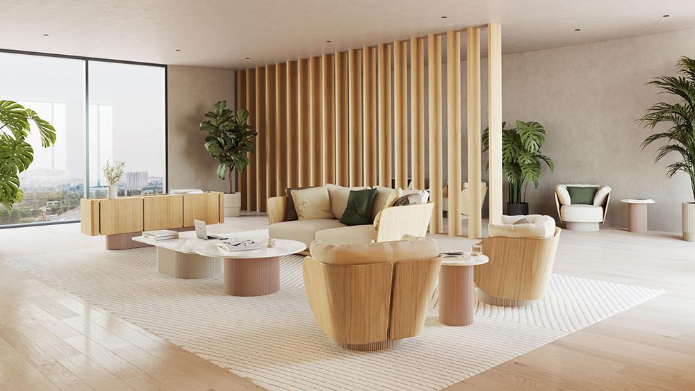 PUNT MOBLES buffet meuble DUNE avec 6 portes