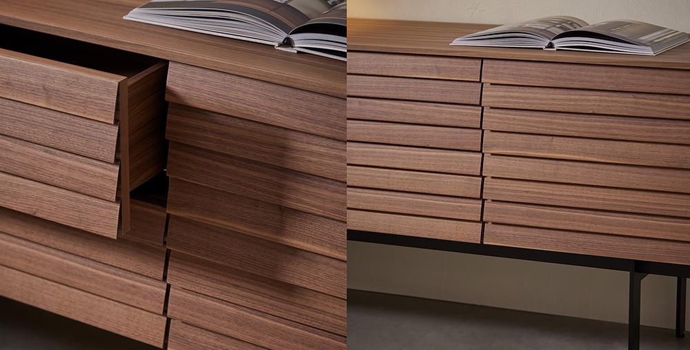 PUNT MOBLES buffet meuble SUSSEX 301 avec 3 portes avec la base H 29 cm