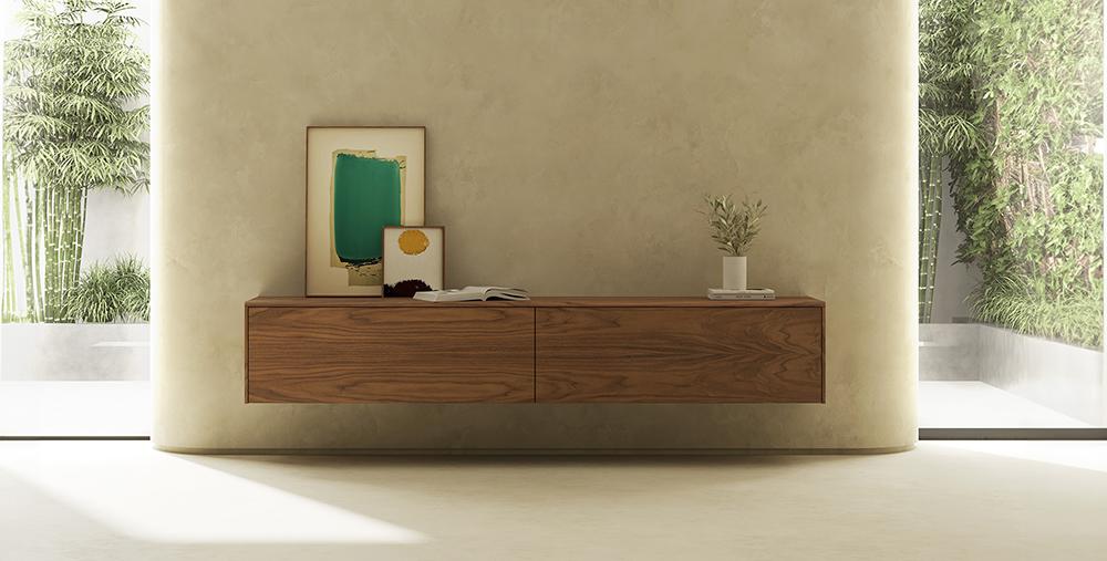 PUNT MOBLES buffet meuble MALMO 514 avec 3 portes avec la base H 17 cm