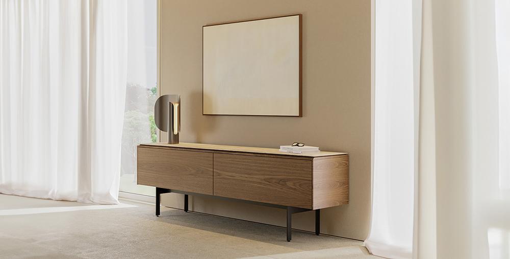 PUNT MOBLES buffet meuble MALMO 514 avec 3 portes avec la base H 39 cm