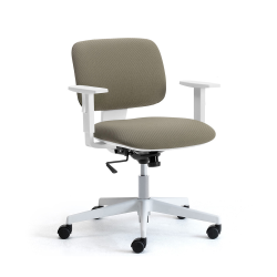 LEYFORM chaise de bureau à roulettes DAD avec accoudoirs 1D et base blanche