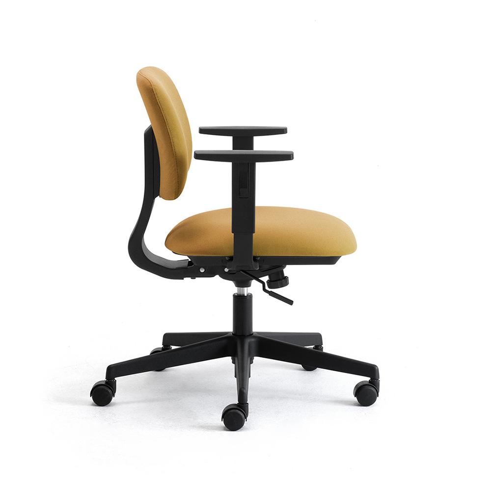 LEYFORM chaise de bureau à roulettes DAD avec accoudoirs 1D et base noire