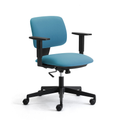 LEYFORM chaise de bureau à roulettes DAD avec accoudoirs 1D et base noire