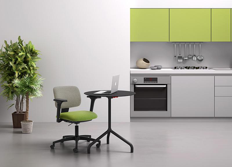 LEYFORM chaise de bureau à roulettes DAD avec accoudoirs 1D et base noire