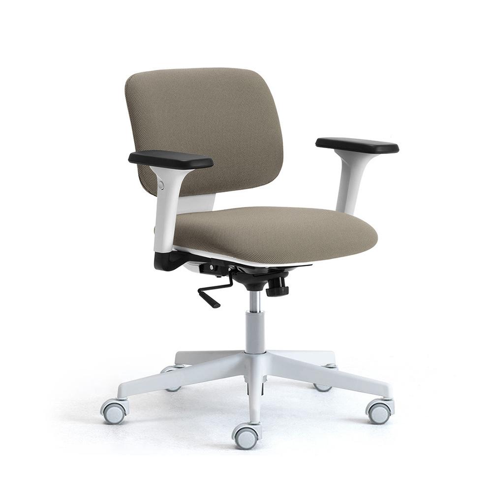 LEYFORM chaise de bureau à roulettes DAD avec accoudoirs 4D et base blanche