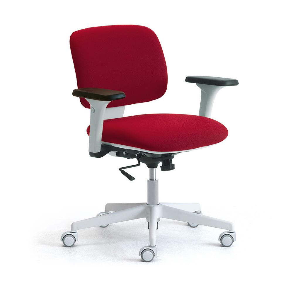 LEYFORM chaise de bureau à roulettes DAD avec accoudoirs 4D et base blanche