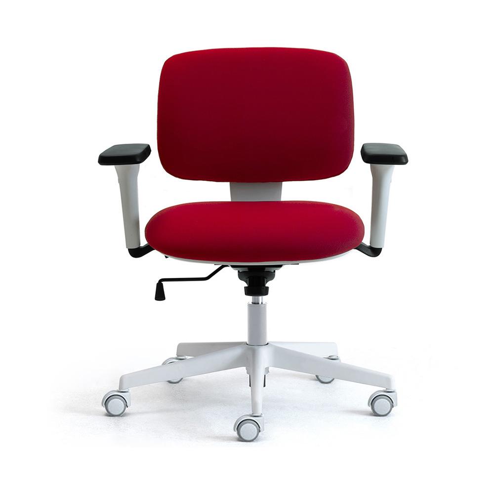 LEYFORM chaise de bureau à roulettes DAD avec accoudoirs 4D et base blanche