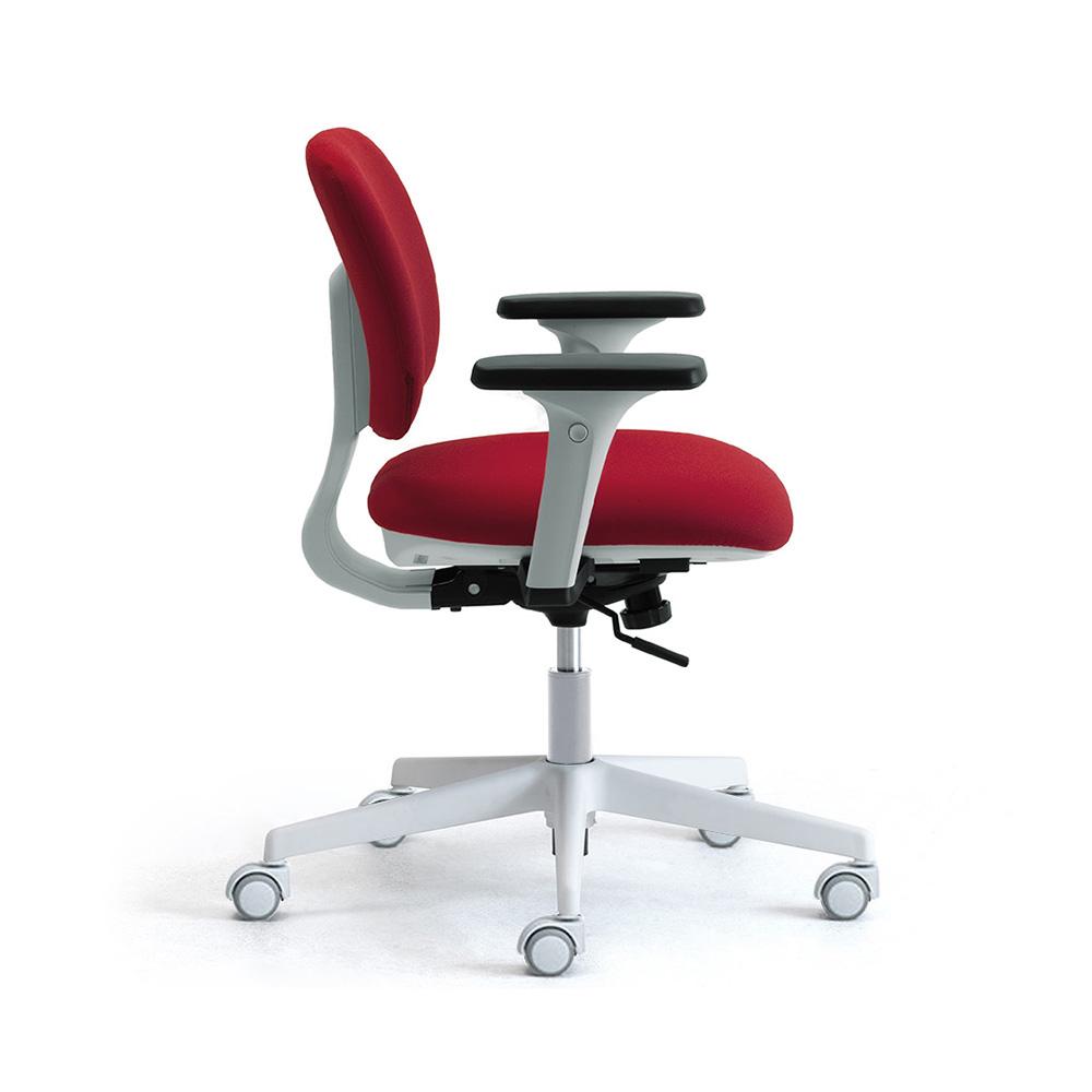 LEYFORM chaise de bureau à roulettes DAD avec accoudoirs 4D et base blanche