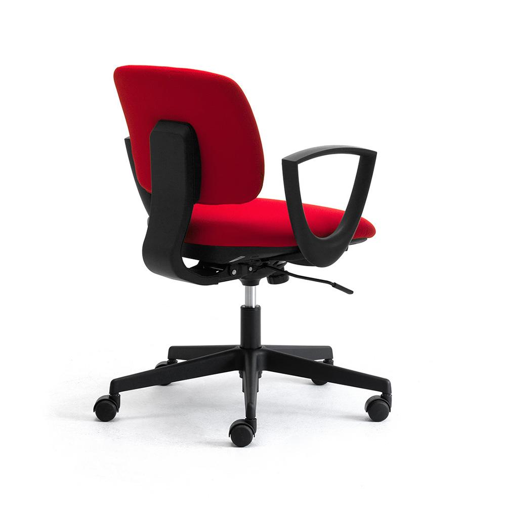 LEYFORM chaise de bureau à roulettes DAD avec accoudoirs fixes et base noire