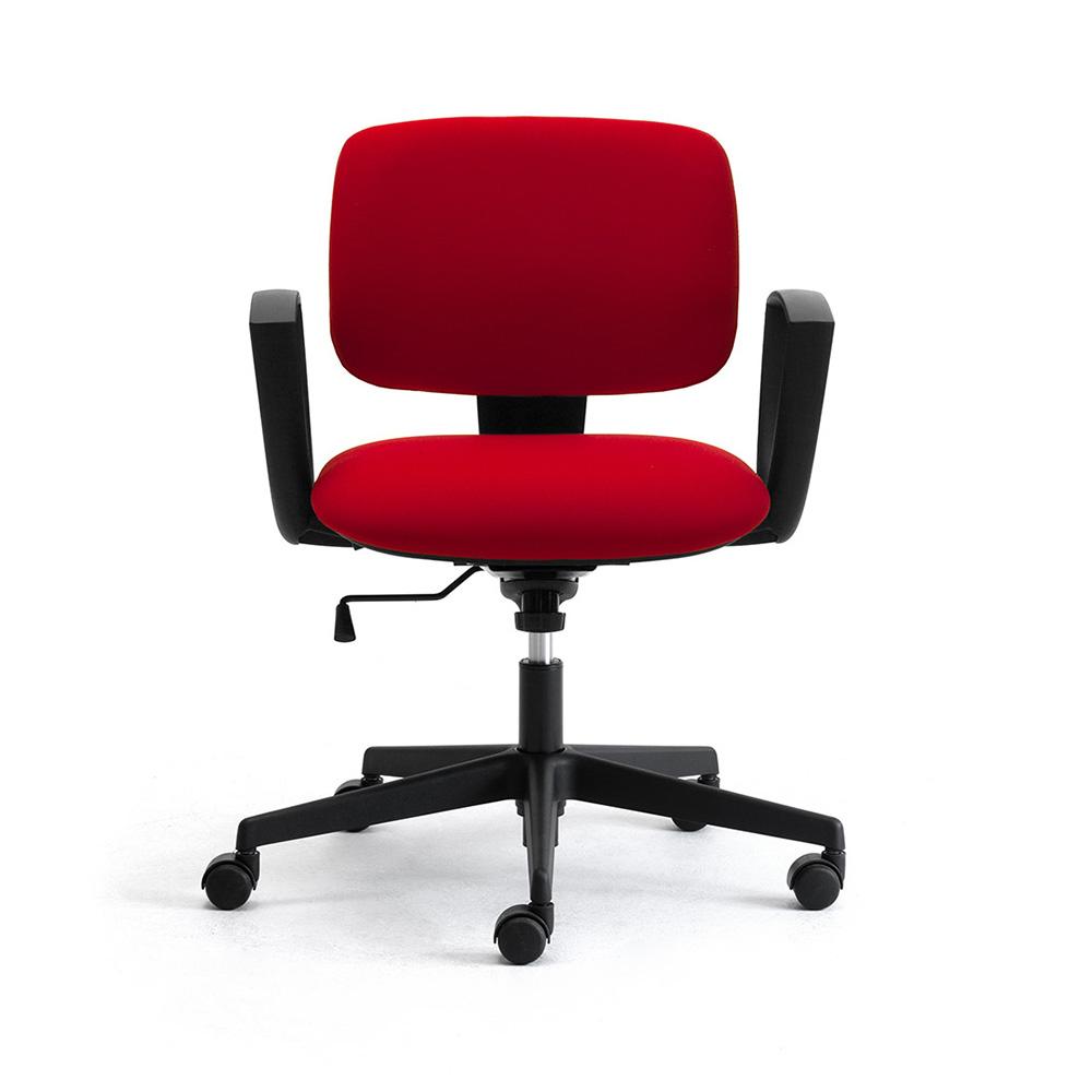 LEYFORM chaise de bureau à roulettes DAD avec accoudoirs fixes et base noire