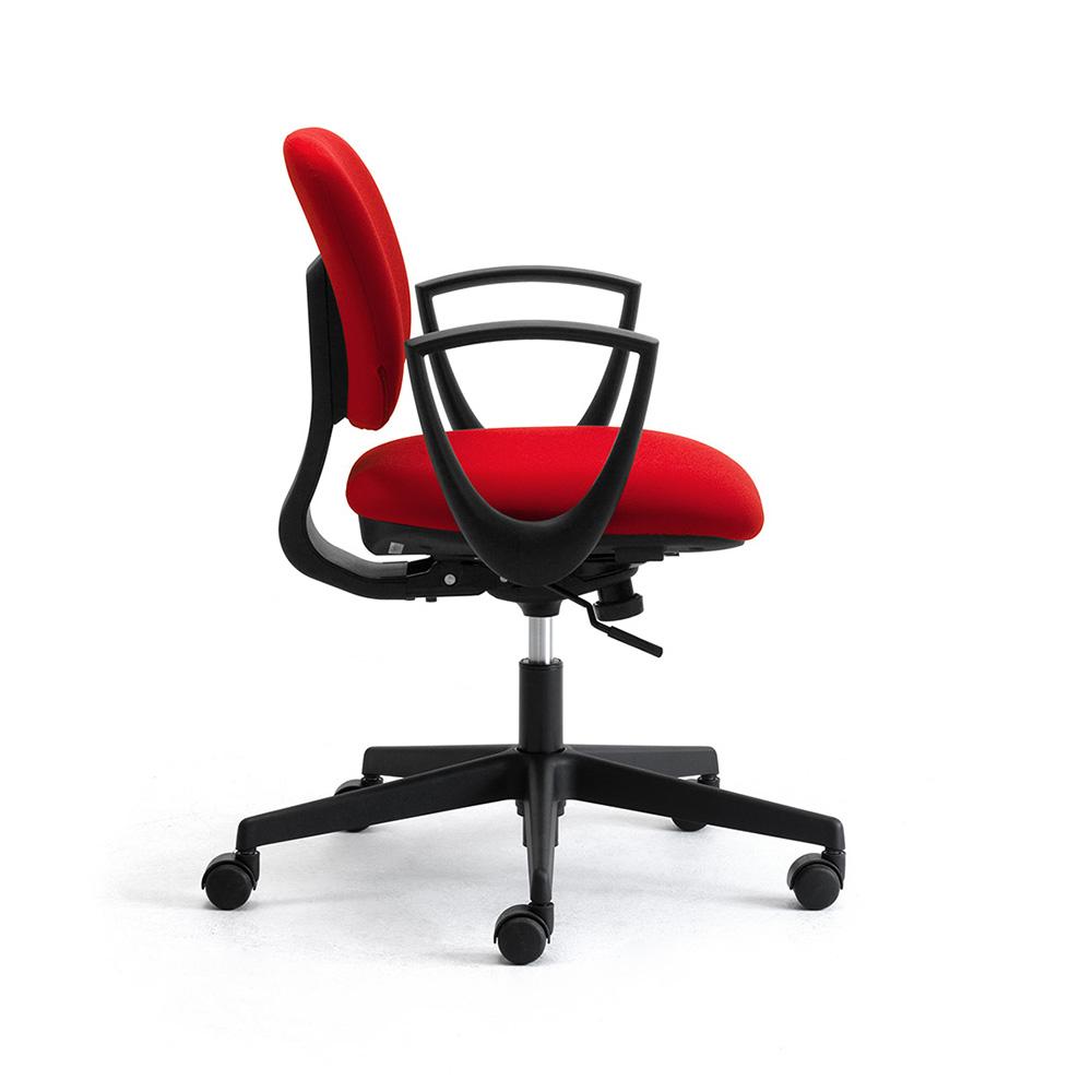 LEYFORM chaise de bureau à roulettes DAD avec accoudoirs fixes et base noire
