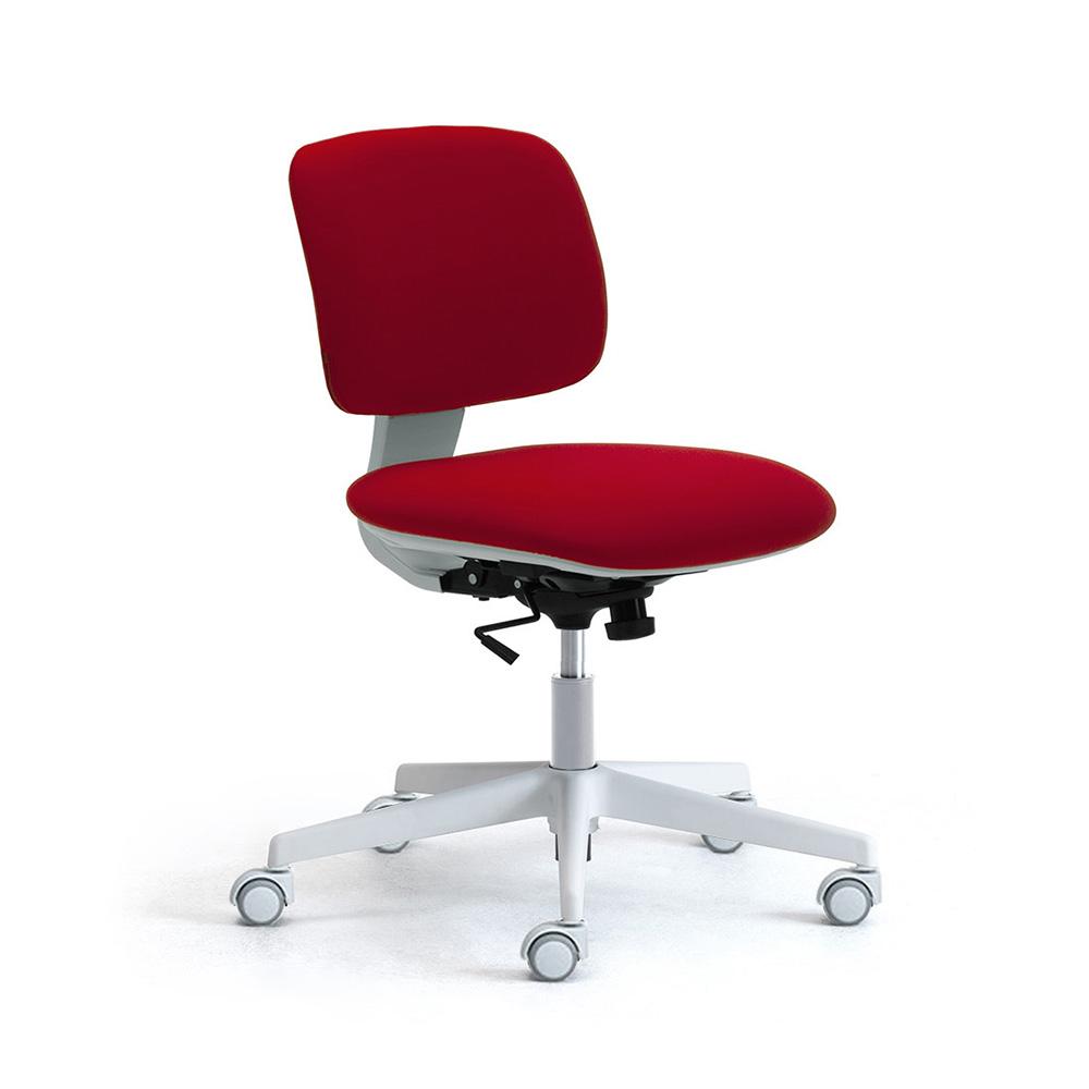 LEYFORM chaise de bureau à roulettes DAD sans accoudoirs et base blanche