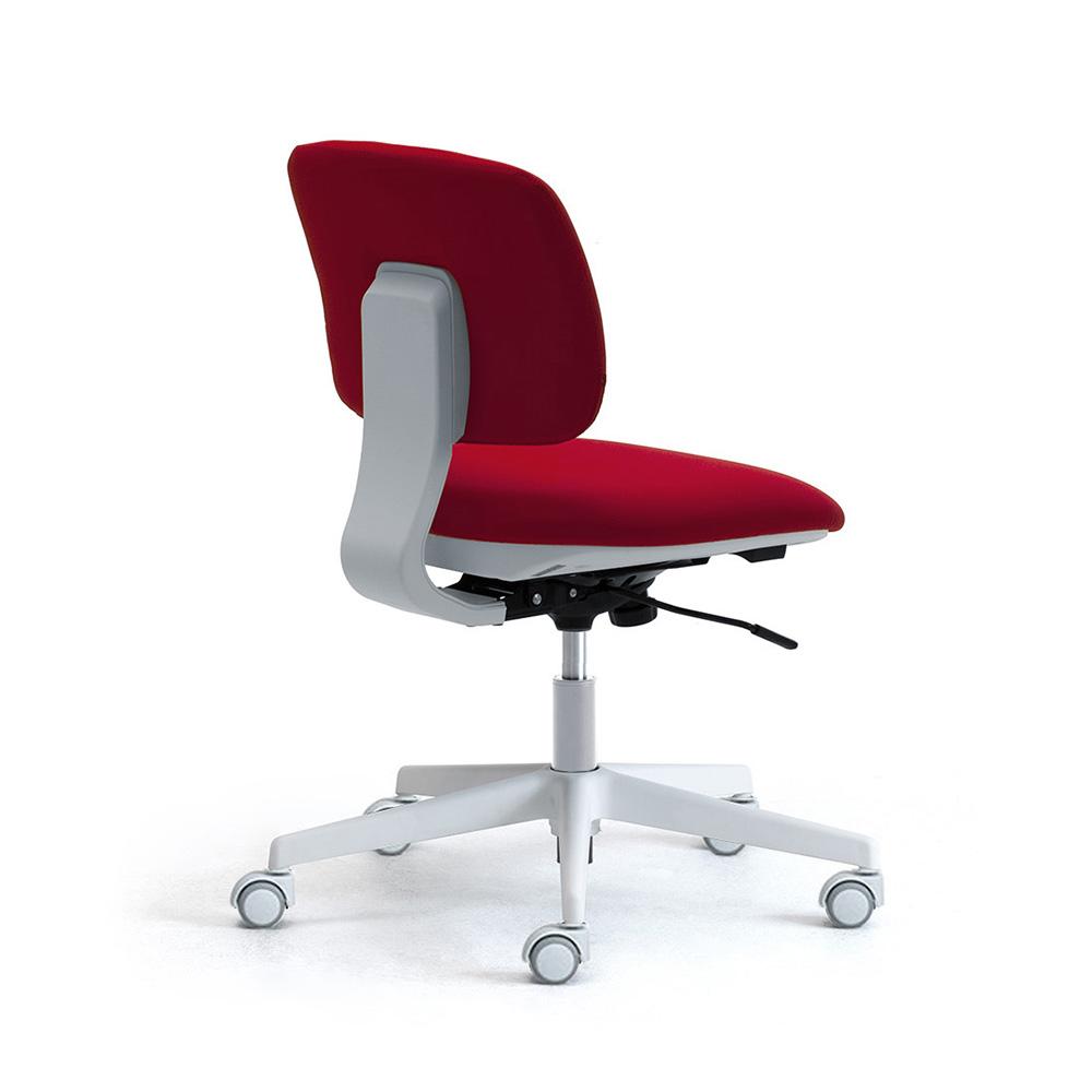 LEYFORM chaise de bureau à roulettes DAD sans accoudoirs et base blanche