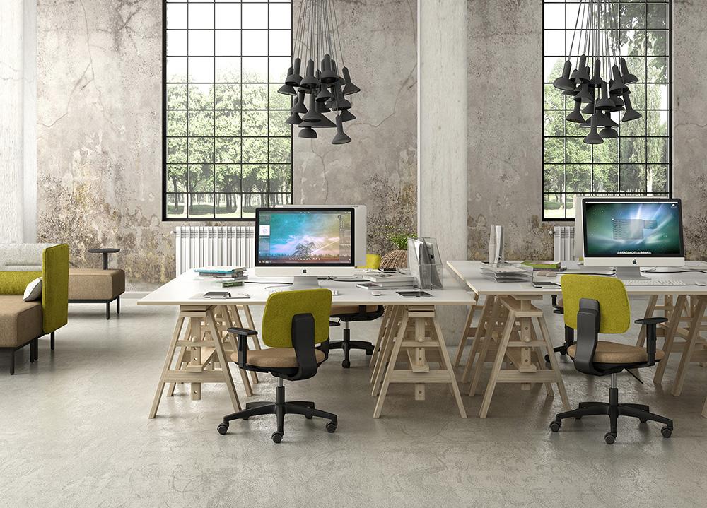 LEYFORM chaise de bureau à roulettes DAD sans accoudoirs et base noire