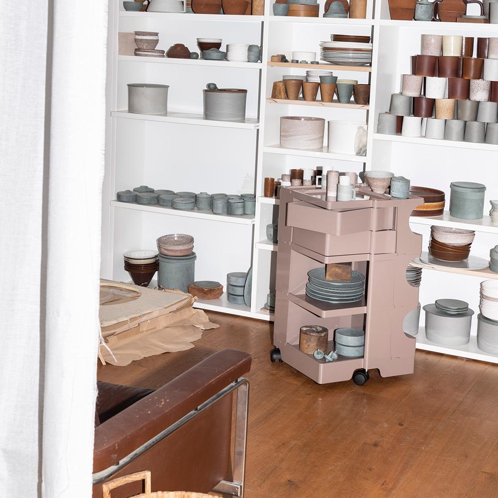 B-LINE trolley storage container on wheels BOBY with 2 drawers H 31,5 cm