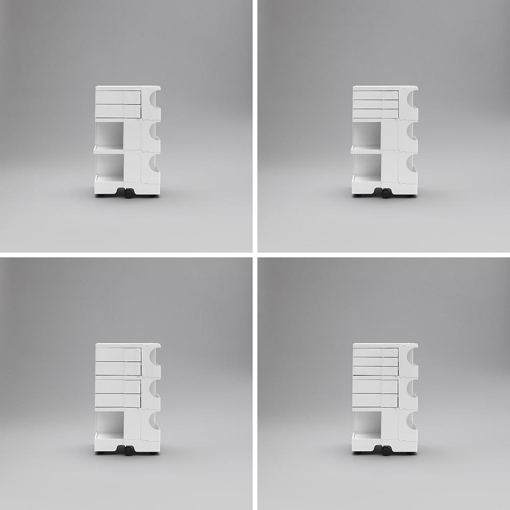 B-LINE trolley storage container on wheels BOBY with 2 drawers H 73,5 cm