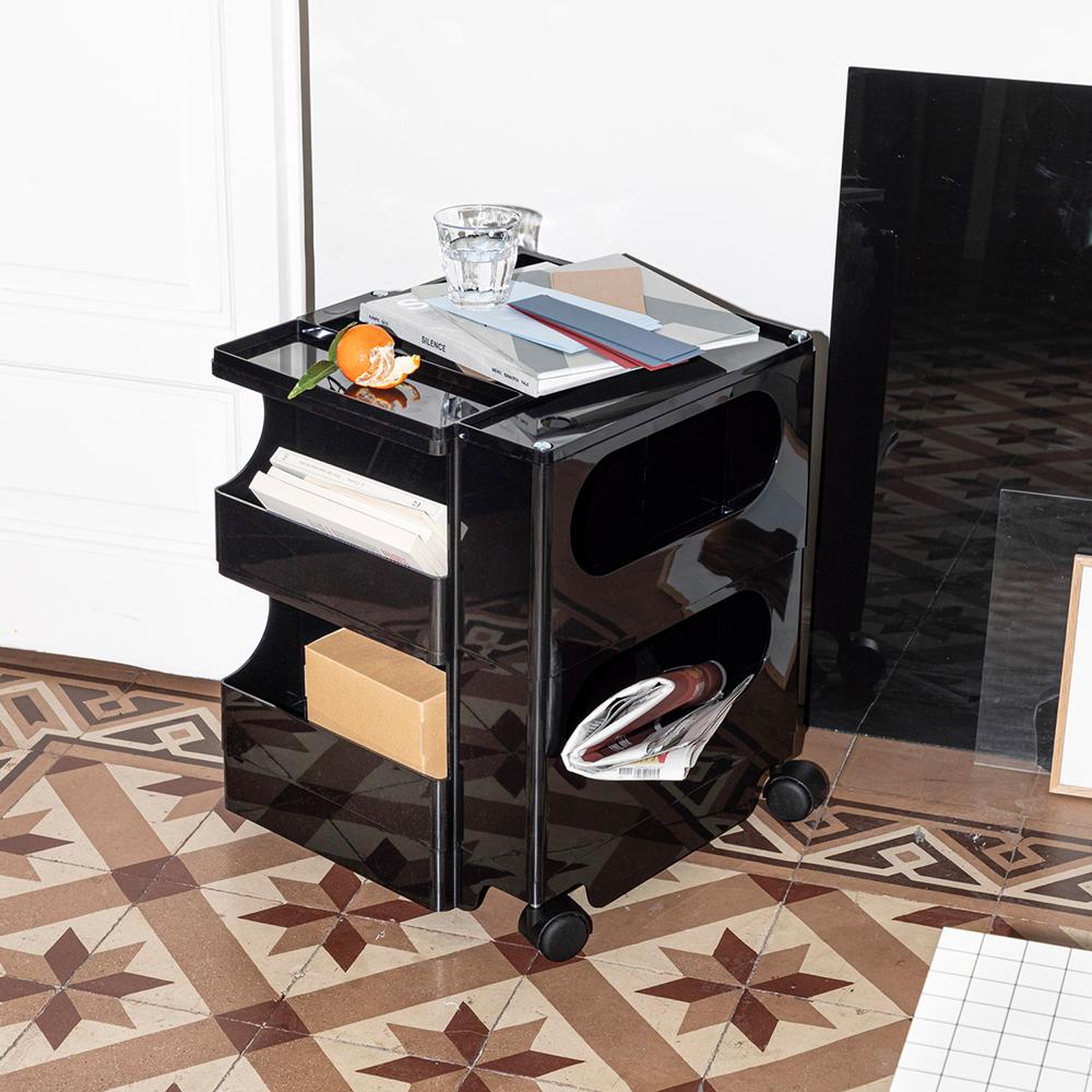 B-LINE trolley storage container on wheels BOBY with 2 drawers H 73,5 cm