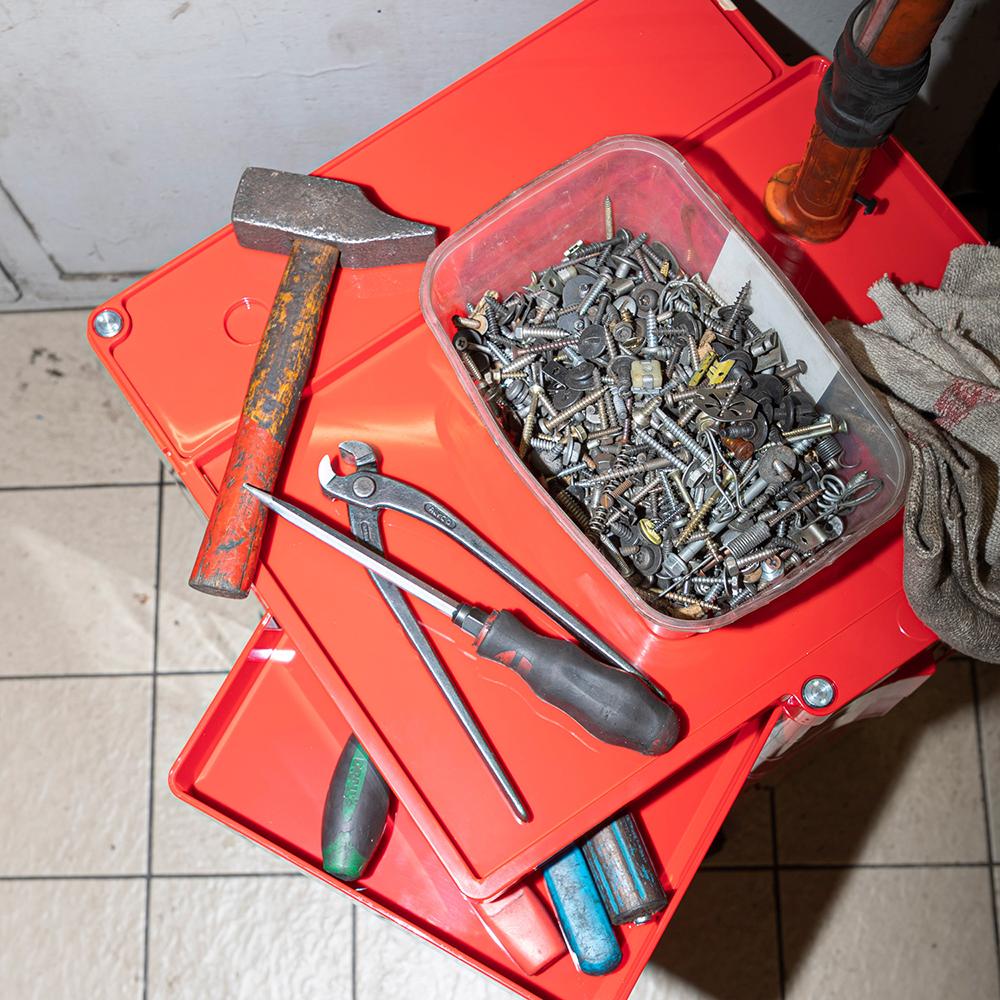 B-LINE trolley storage container on wheels BOBY with 2 drawers H 73,5 cm