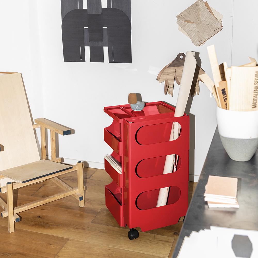 B-LINE trolley storage container on wheels BOBY with 2 drawers H 73,5 cm