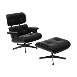 VITRA armchair black seat and leather EAMES LOUNGE CHAIR & OTTOMAN classical dimensions