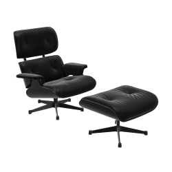VITRA armchair black seat and leather EAMES LOUNGE CHAIR & OTTOMAN new dimensions