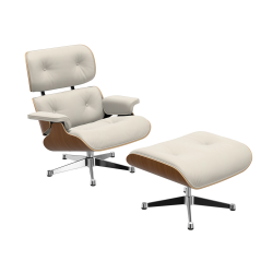VITRA armchair white leather EAMES LOUNGE CHAIR & OTTOMAN classical dimensions
