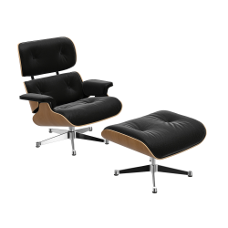 VITRA armchair black leather EAMES LOUNGE CHAIR & OTTOMAN classical dimensions