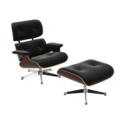 VITRA armchair black leather EAMES LOUNGE CHAIR & OTTOMAN classical dimensions