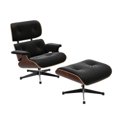 VITRA armchair black leather EAMES LOUNGE CHAIR & OTTOMAN classical dimensions
