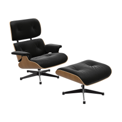 VITRA armchair black leather EAMES LOUNGE CHAIR & OTTOMAN new dimensions