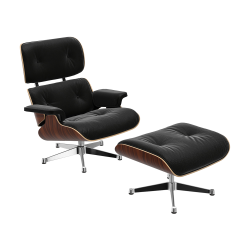 VITRA armchair black leather EAMES LOUNGE CHAIR & OTTOMAN new dimensions