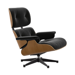 VITRA armchair black leather EAMES LOUNGE CHAIR new dimensions