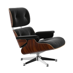VITRA armchair black leather EAMES LOUNGE CHAIR new dimensions