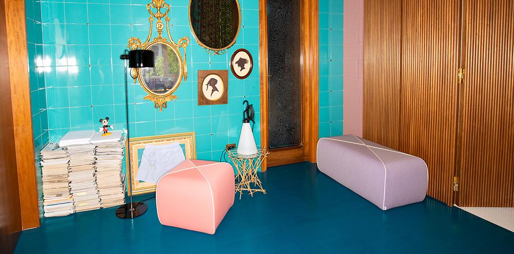 B-LINE pouf CROSSED 100x50 cm