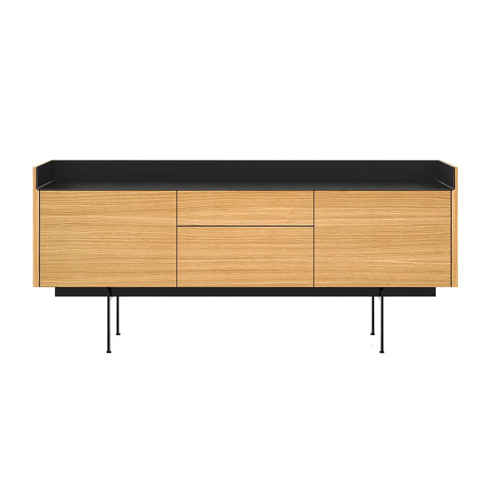 PUNT MOBLES buffet meuble STOCKHOLM avec 2 portes et 2 tiroirs STH302 avec la base H 29 cm