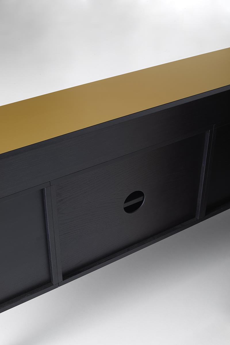 PUNT MOBLES buffet meuble STOCKHOLM avec 3 portes STH303 avec la base H 29 cm