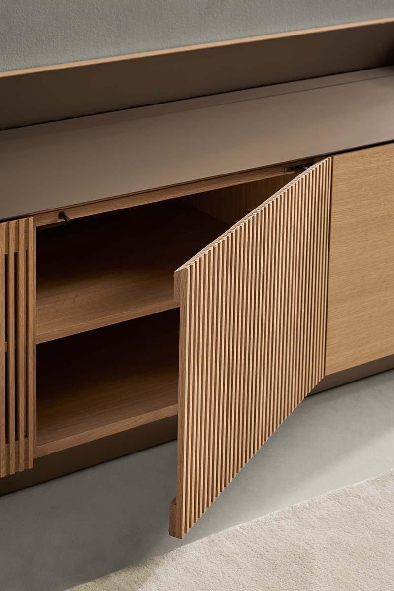 PUNT MOBLES buffet meuble STOCKHOLM avec 3 portes STH303 avec la base H 29 cm