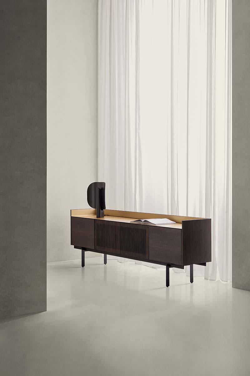 PUNT MOBLES buffet meuble STOCKHOLM avec 3 portes STH303 avec la base H 29 cm