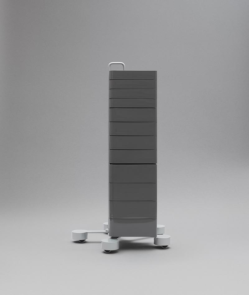 B-LINE trolley storage container on wheels SPINNY with 12 drawers