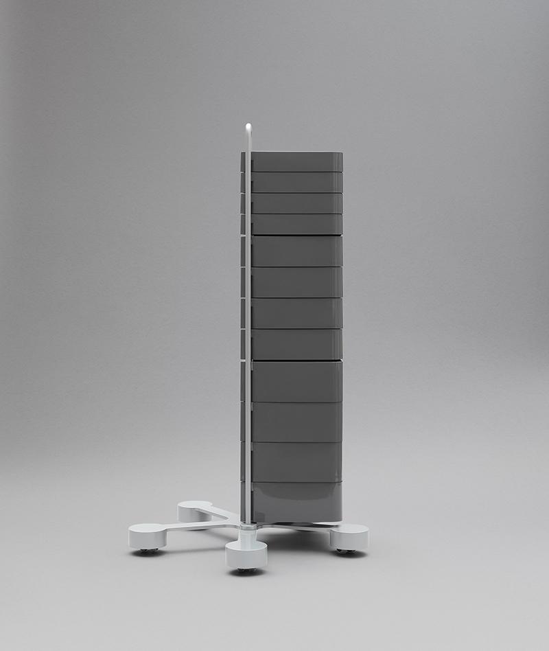 B-LINE trolley storage container on wheels SPINNY with 12 drawers