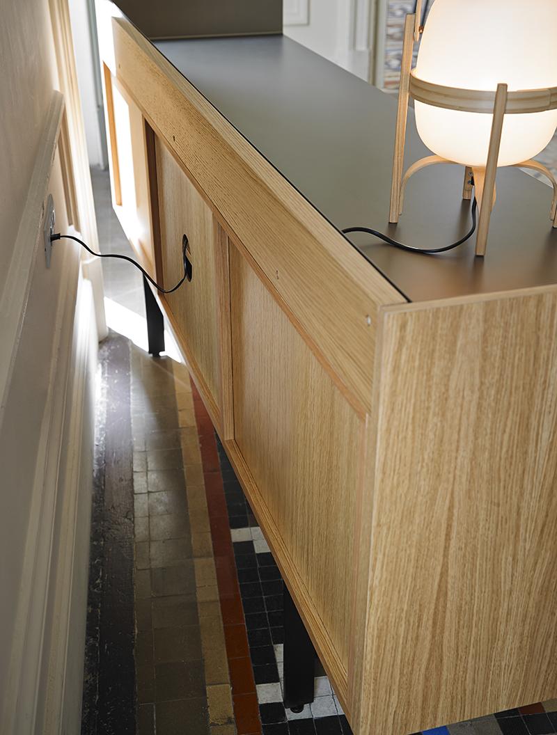 PUNT MOBLES buffet meuble STOCKHOLM avec 2 portes STH203 avec la base H 29 cm