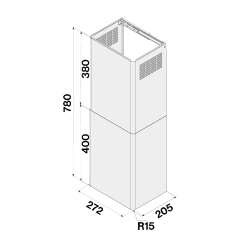 FALMEC cheminée KCTCN.001#N pour hotte murale TAB et TAB A+