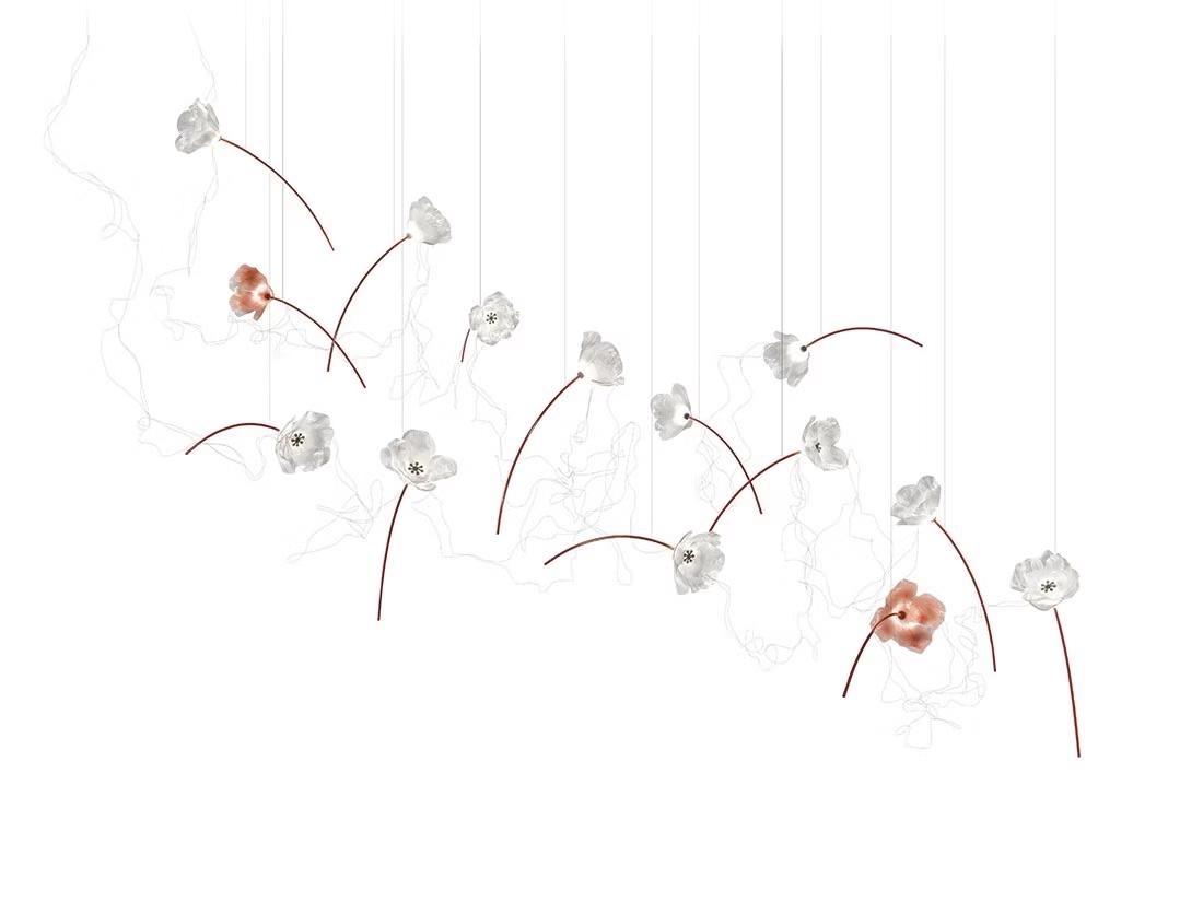 SLAMP lampe à suspension POPPY 14 MODULES