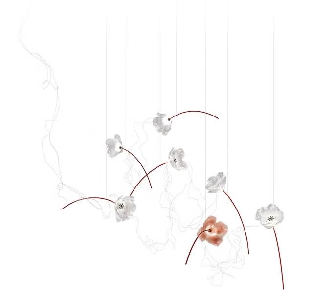 SLAMP lampe à suspension POPPY 7 MODULES