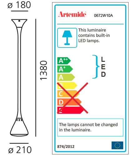 ARTEMIDE PIPE LED SUSPENSION