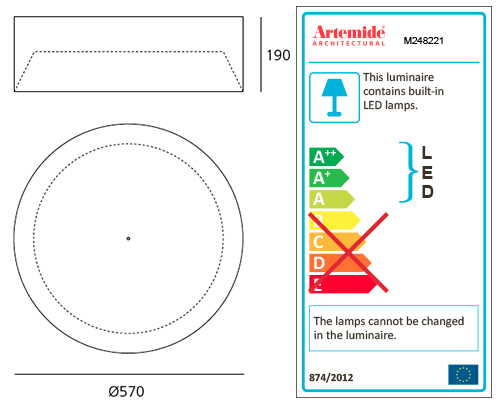 ARTEMIDE TAGORA INCASSO 570